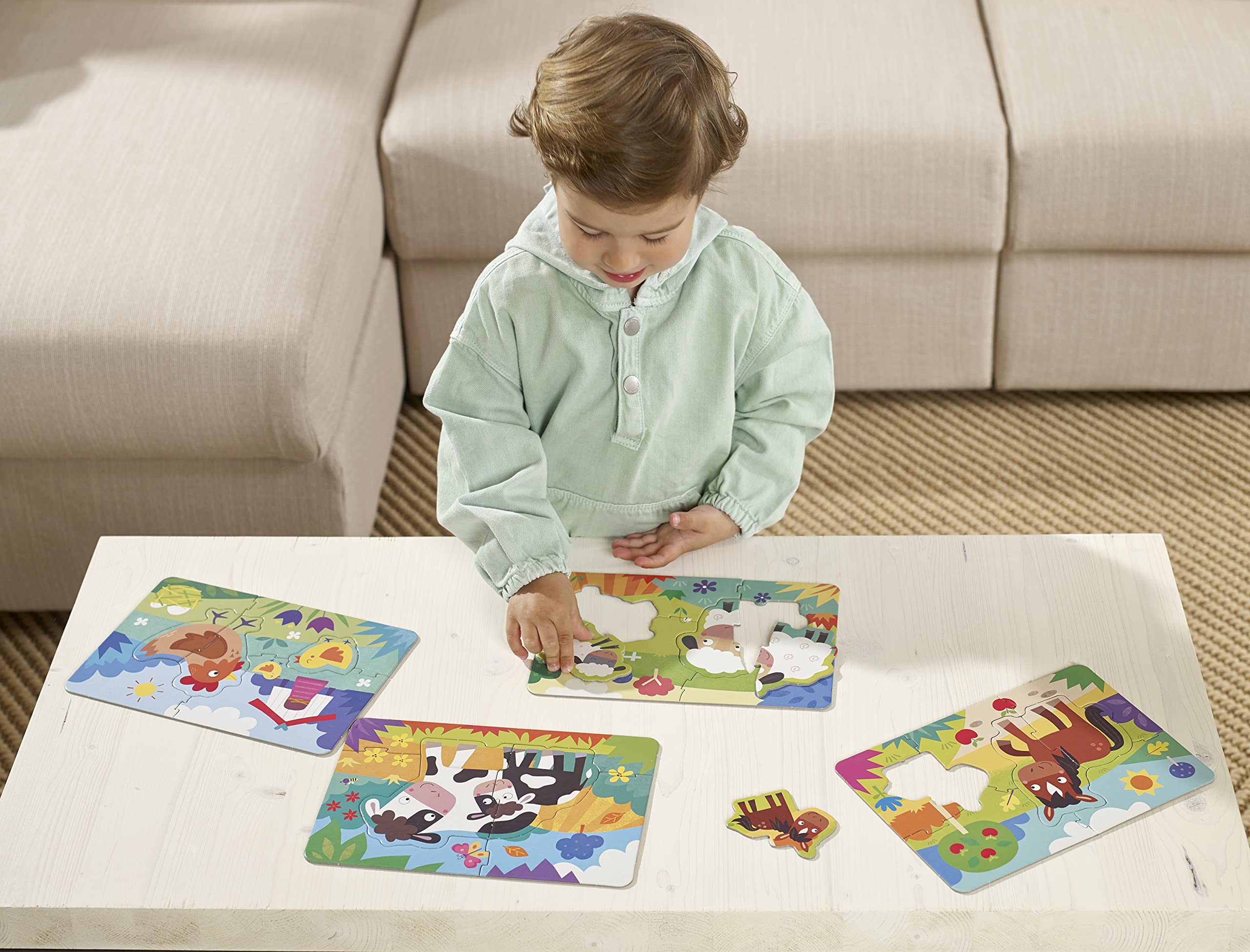 educa-18899-mama-und-baby-puzzle-5in1-bauernhof image 3