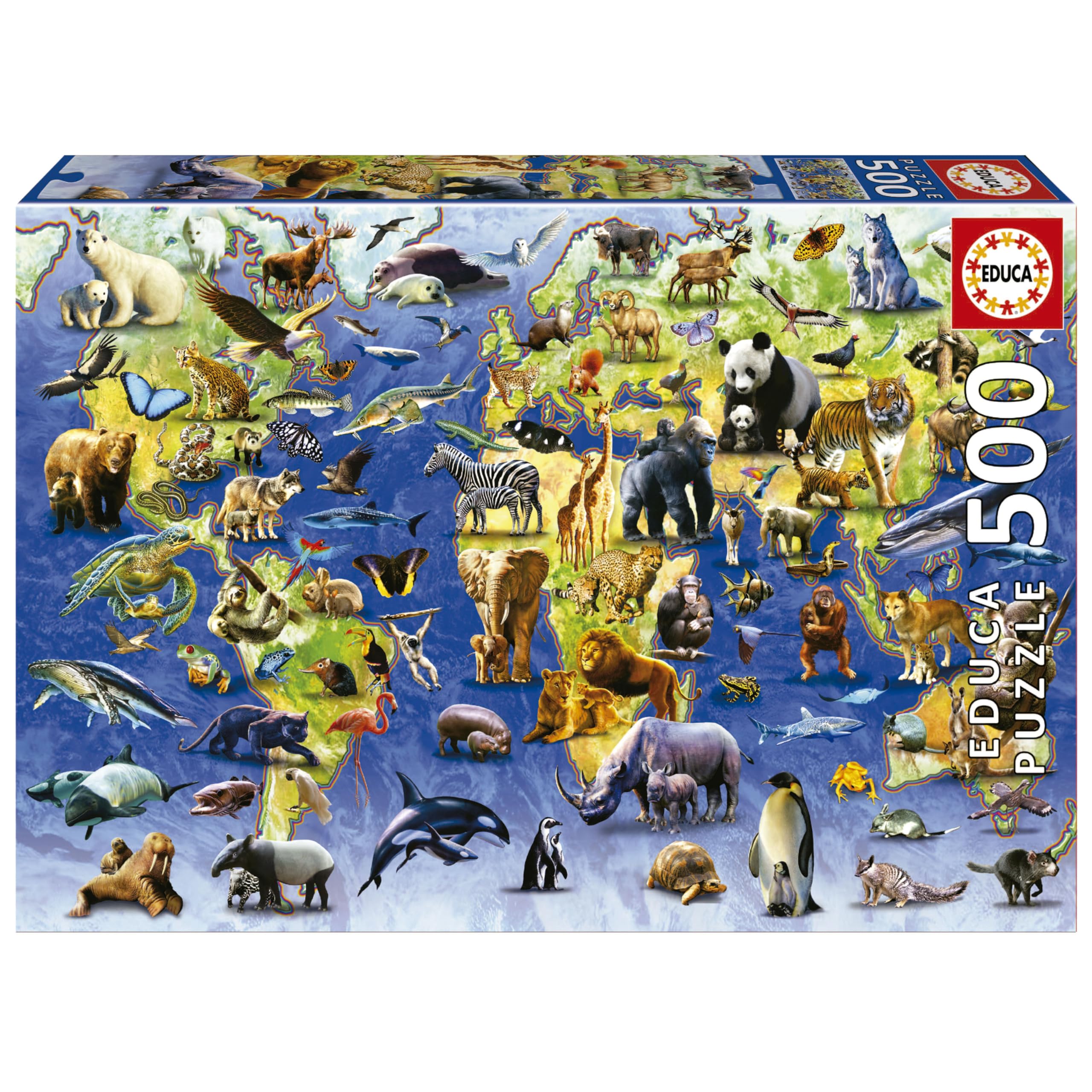 educa-19908-bedrohte-tierarten-puzzle-500-teile-ab-11-jahren image 1