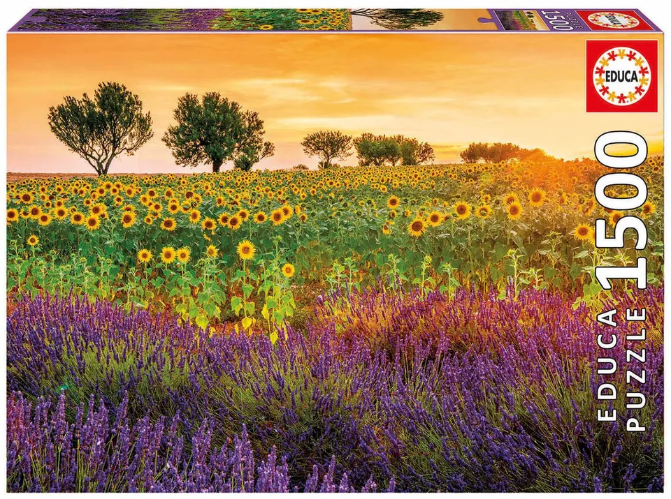 educa-17669-sonnenblumen-lavendel-puzzle-1500-teile image 1