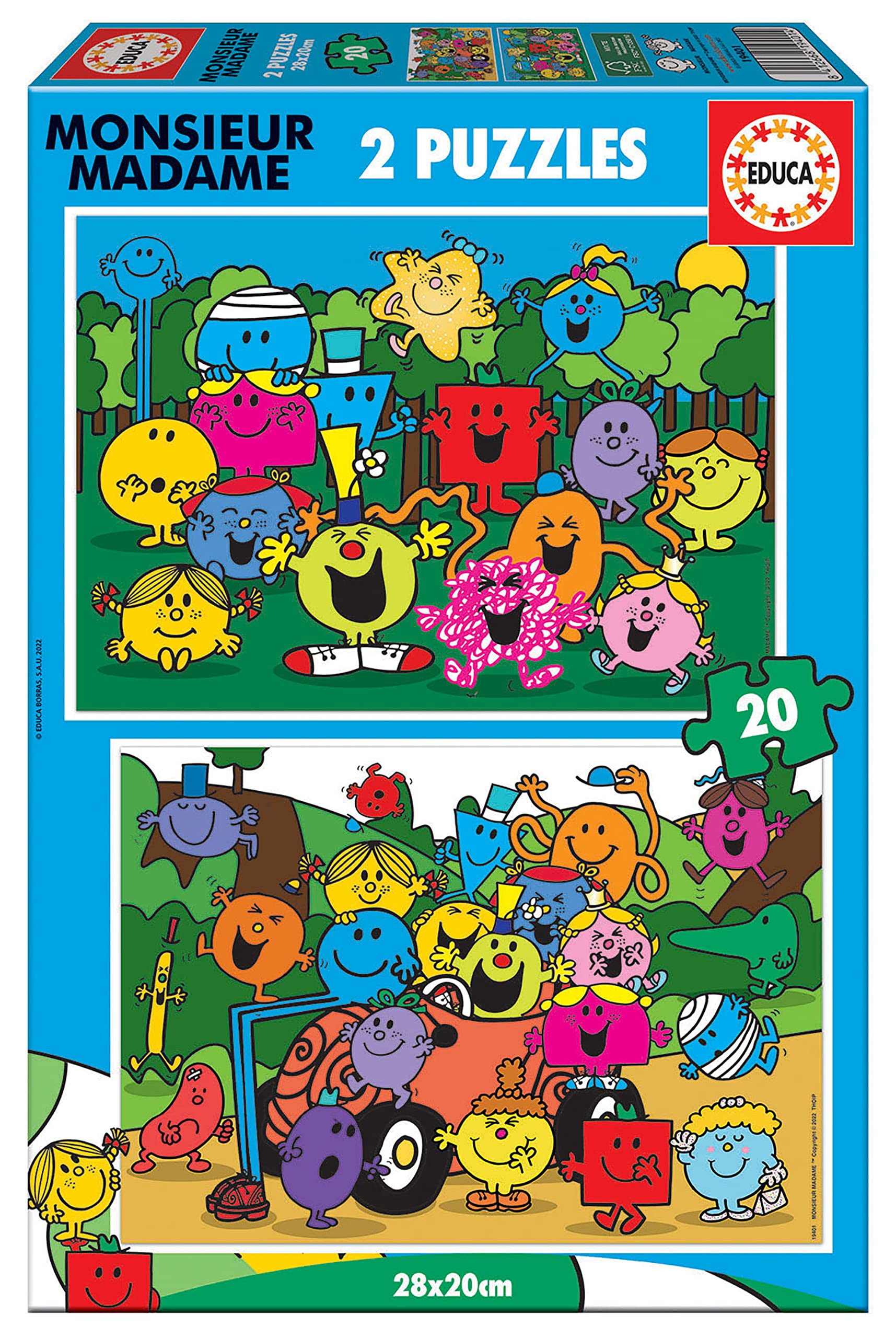 educa-19401-monsieur-madame-puzzle-2x20-teile-kinder-ab-3-jahre image 1