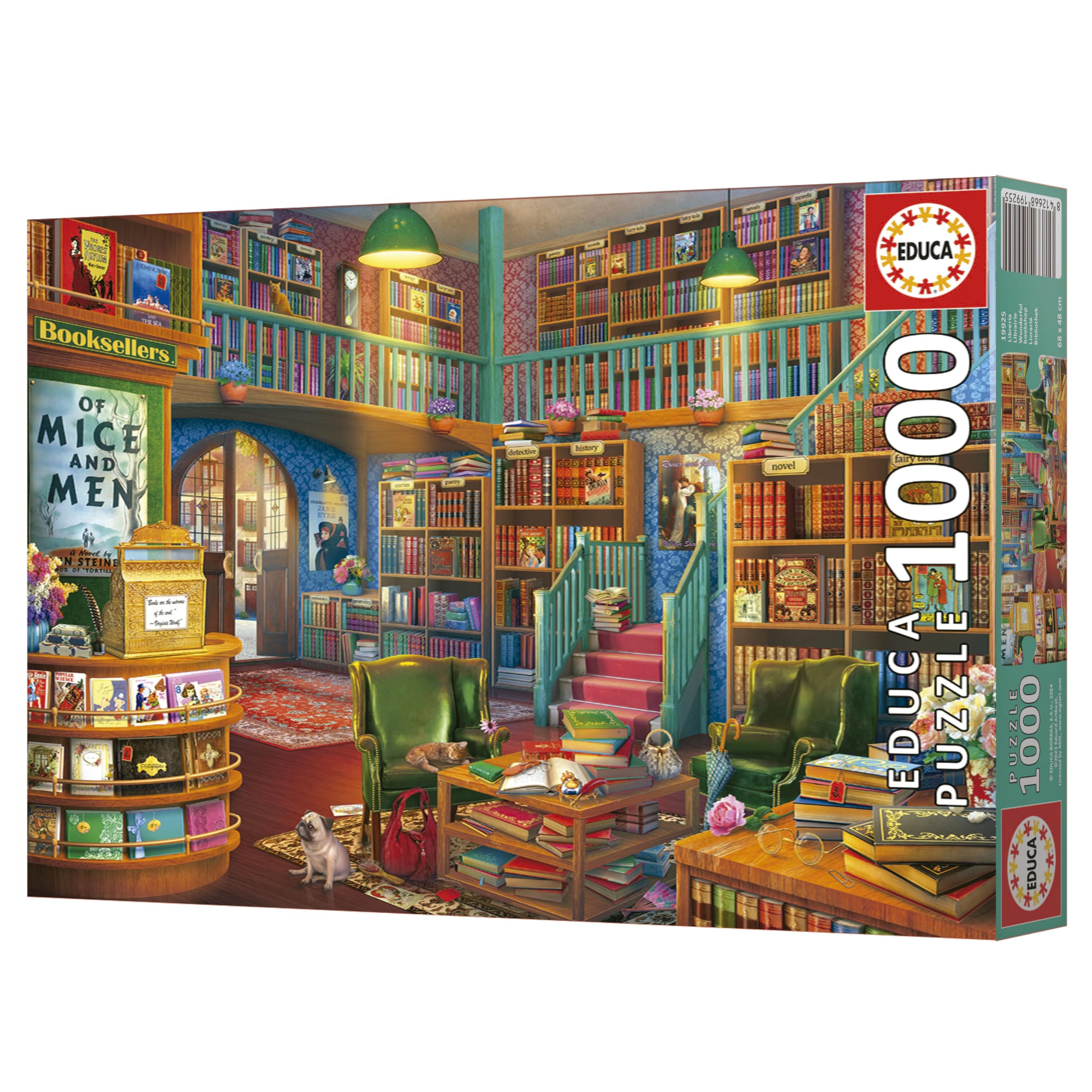 educa-19925-bibliothek-puzzle-1000-teile-katzen image 6