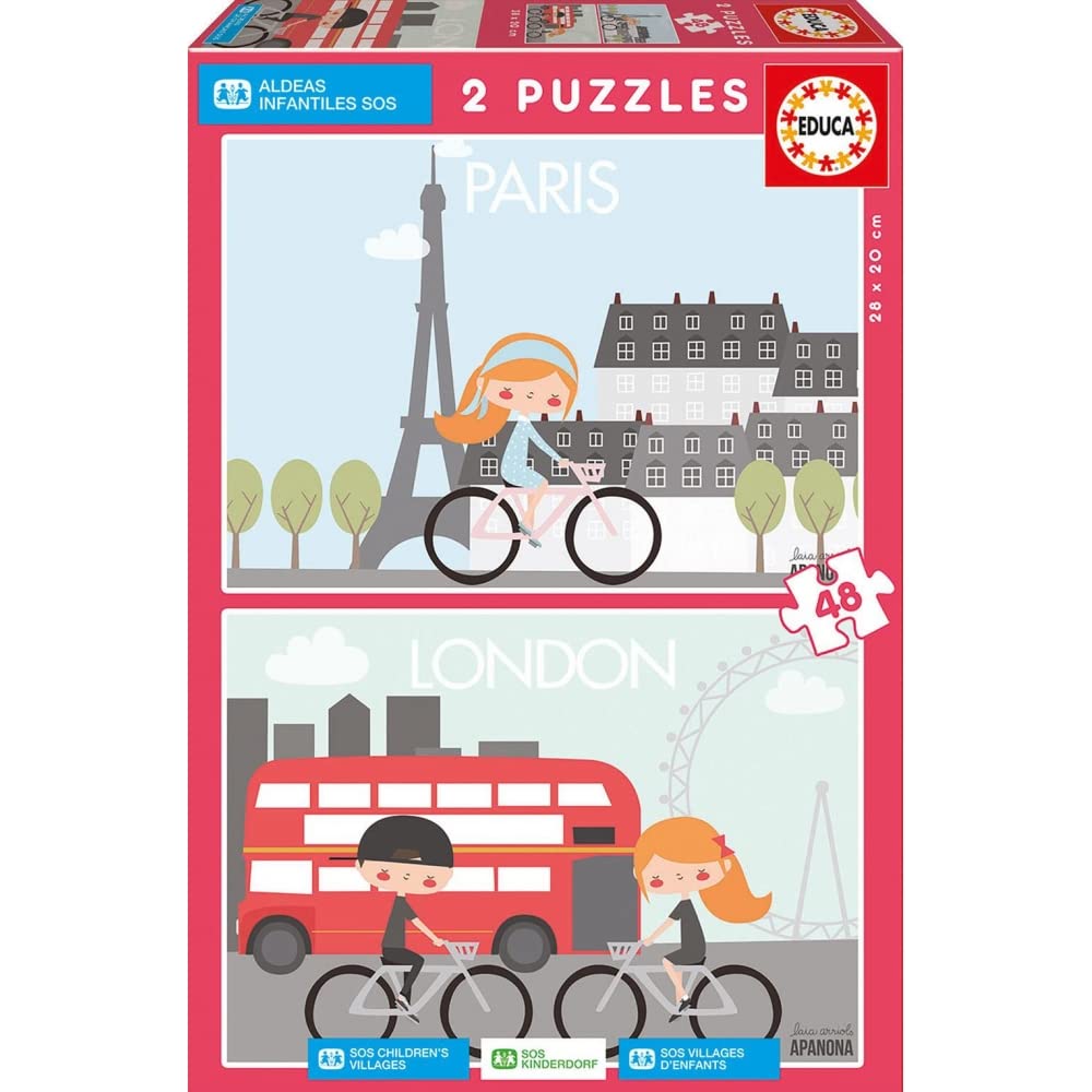 educa-17726-sos-kinderdorf-puzzle-2x48-teile-ab-4-jahren image 1
