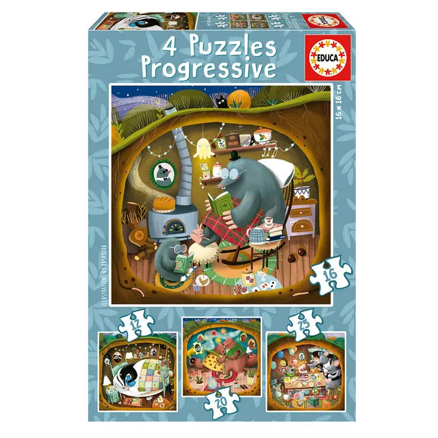 educa-waldgeschichten-19685-puzzle-4in1-tiere-ab-3-jahren image 1