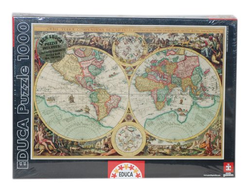 educa-alte-weltkarte-1000-teile-puzzle-mit-kleber-ab-8-jahren image 2