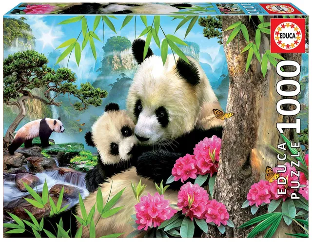 educa-panda-bear-17995-puzzle-1000-teile-mit-kleber-ab-12-jahren image 1