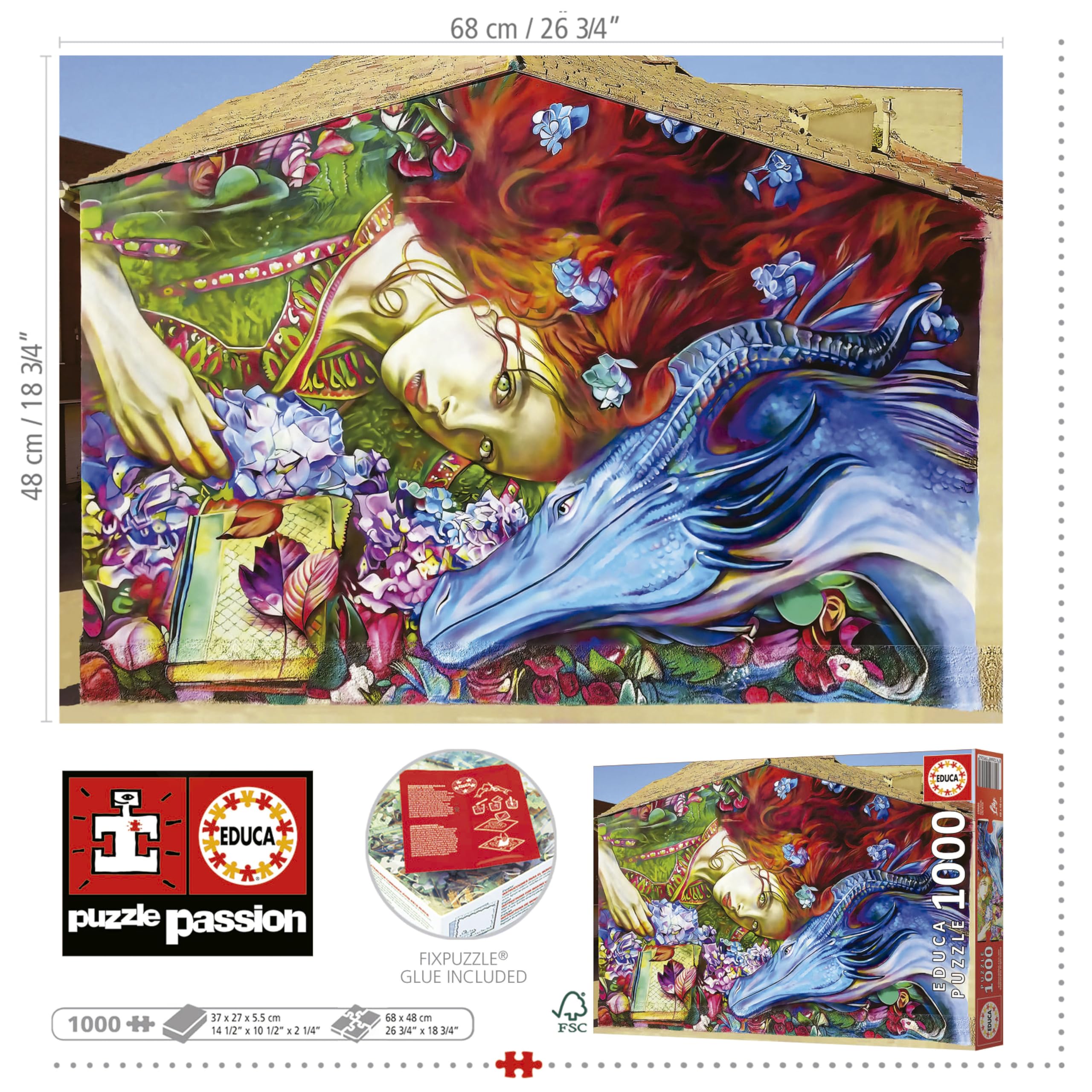 educa-sant-jordi-19926-1000-teile-puzzle-mit-kleber-68x48-cm image 3
