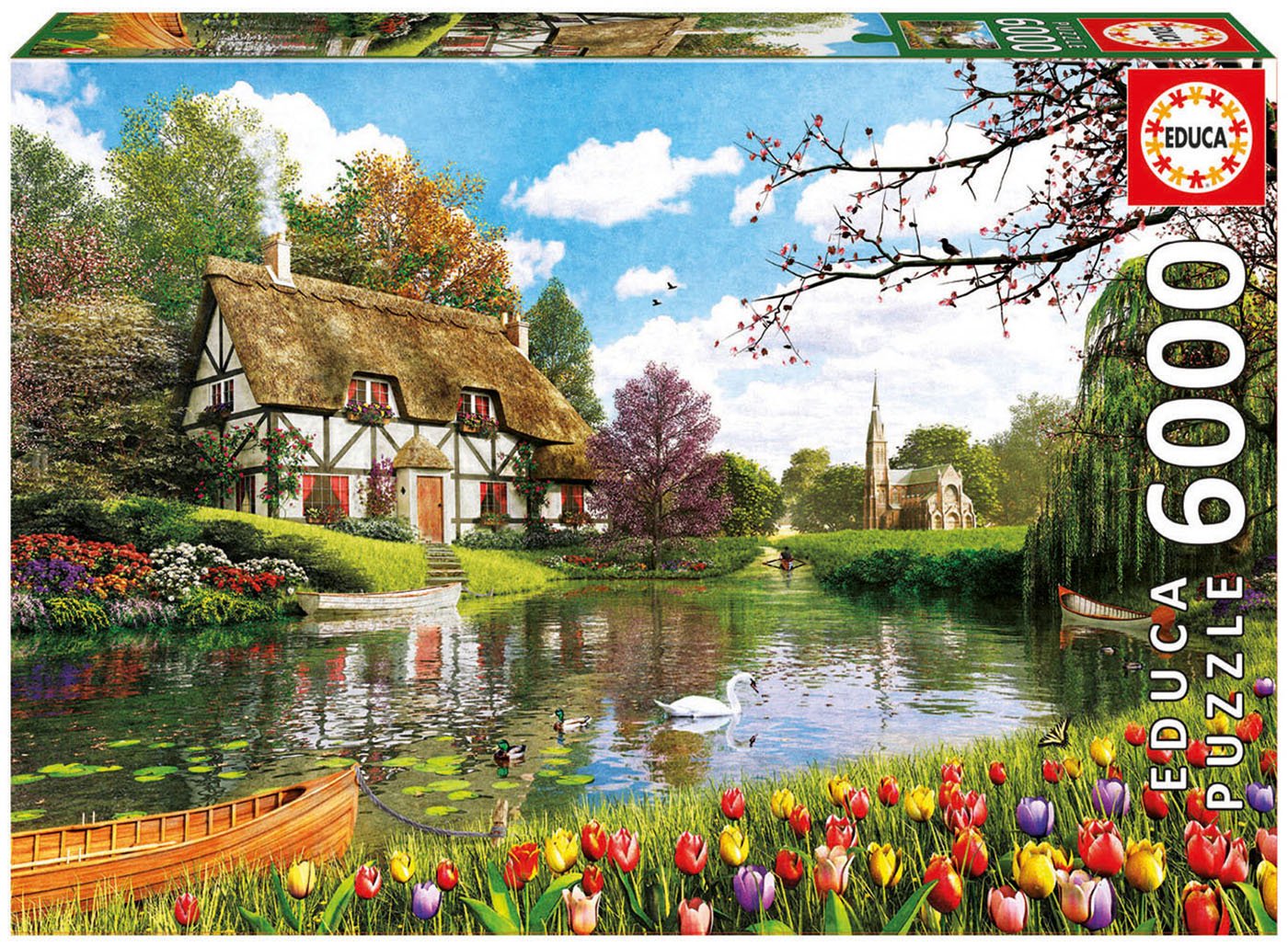 educa-lakeside-cottage-at-spring-puzzle-6000-teile-156x107-cm image 1