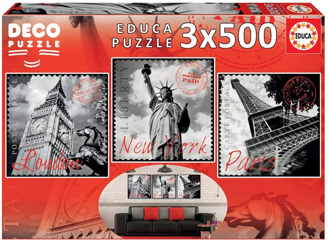 educa-gro-e-st-dte-17096-puzzle-3x500-teile-schwarz-wei image 1