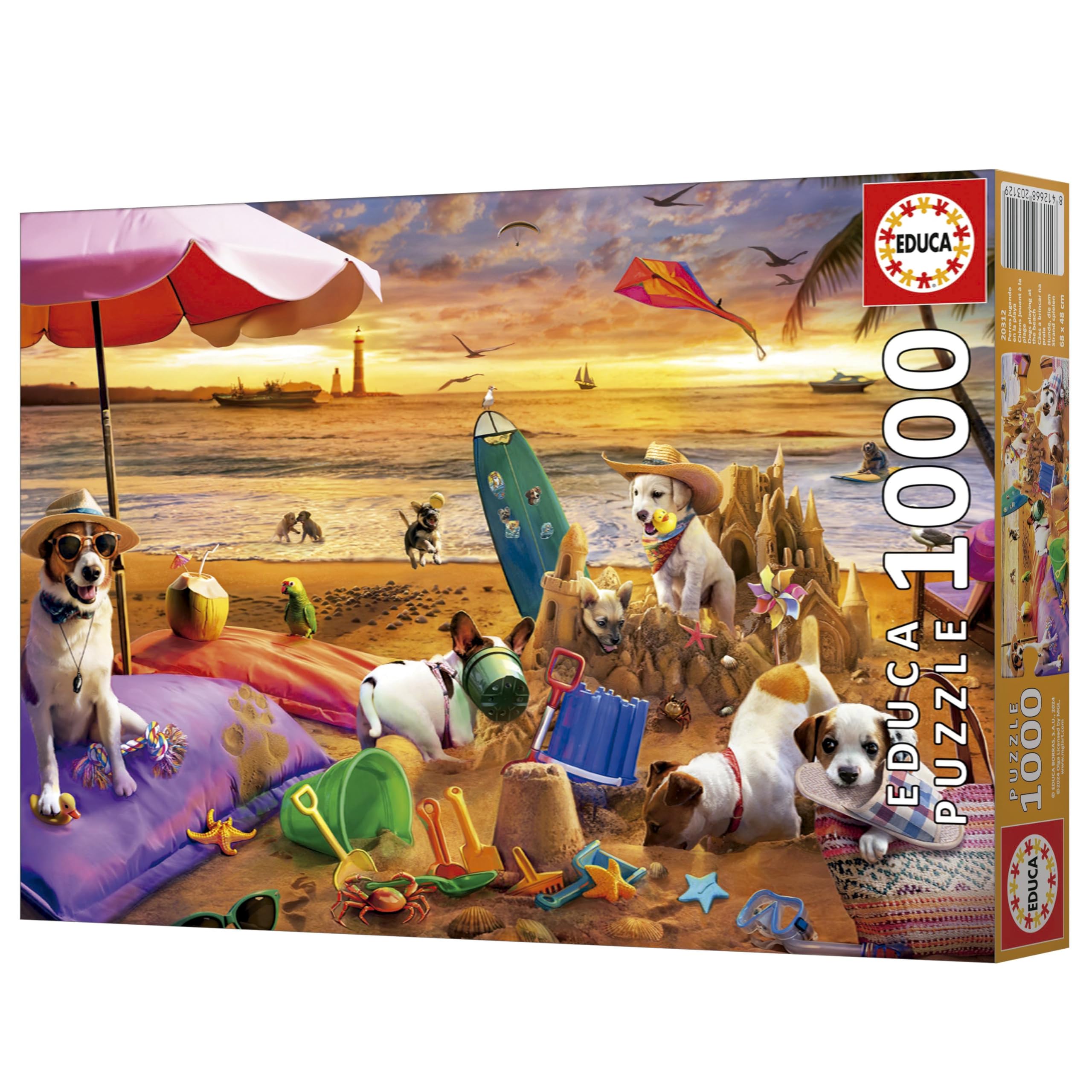 educa-hunde-am-strand-20312-1000-teile-puzzle-68x48-mit-kleber image 5