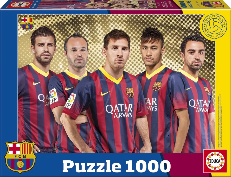 educa-15999-fc-barcelona-collage-puzzle-1000-teile image 1