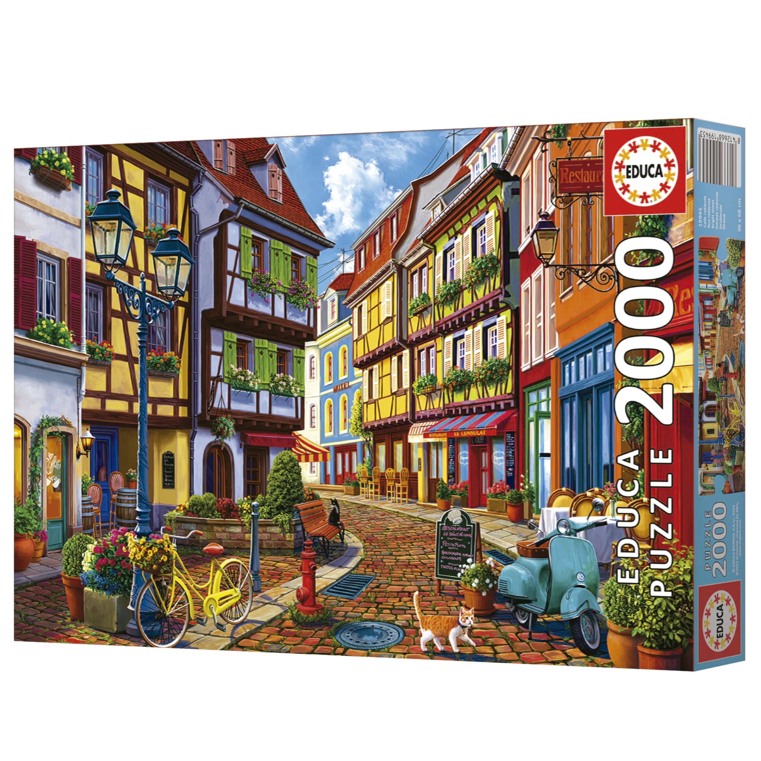 educa-strahlende-strasse-19945-puzzle-2000-teile-dorf-katzen image 6