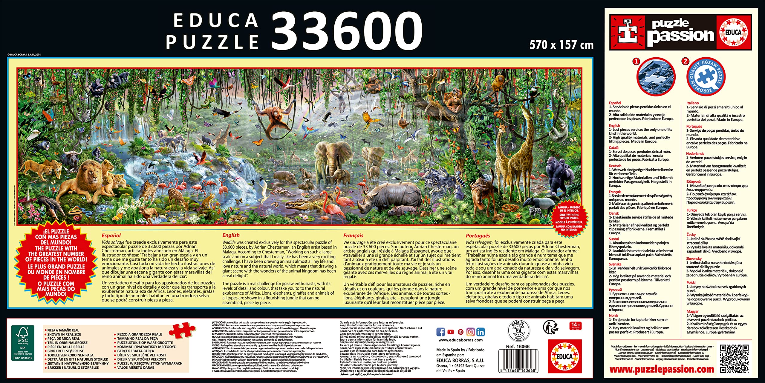 educa-wildlife-16066-33600-teile-puzzle-tiere-dschungel image 2