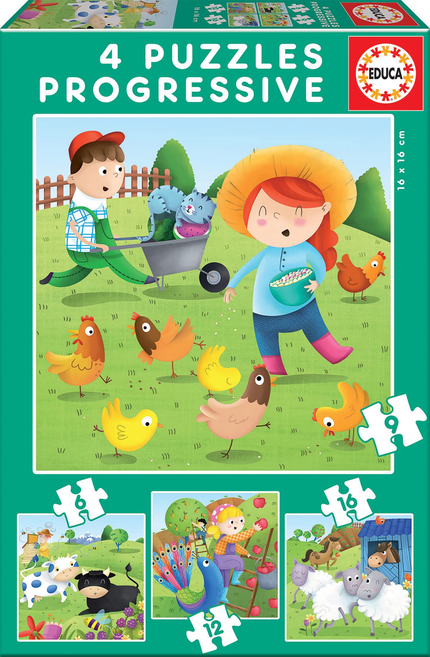 educa-bauernhof-17145-puzzle-4in1-12-25-teile-ab-3-jahren image 1
