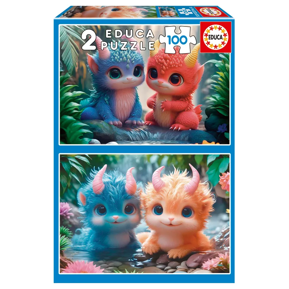 educa-entz-ckende-monster-20224-kinderpuzzle-2x100-teile-ab-6-jahren image 1