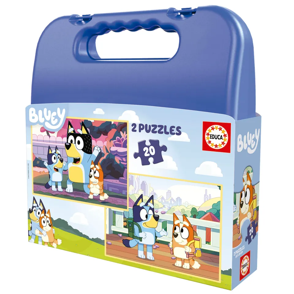 educa-19966-bluey-puzzle-2x20-teile-koffer-ab-4-jahren image 1