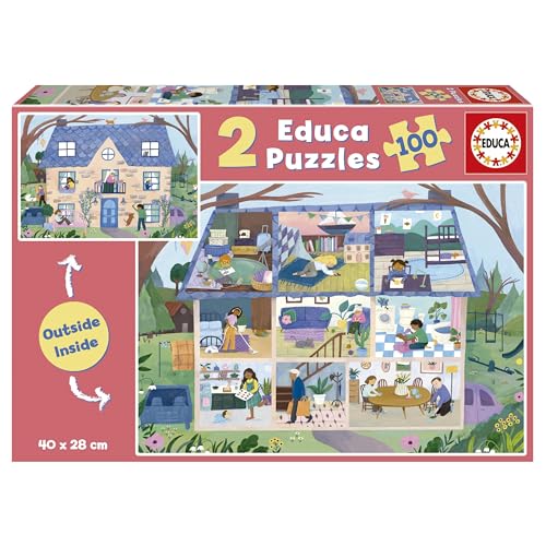 educa-kinderpuzzle-zuhause-19957-2x100-teile-haus-ab-6-jahren image 7