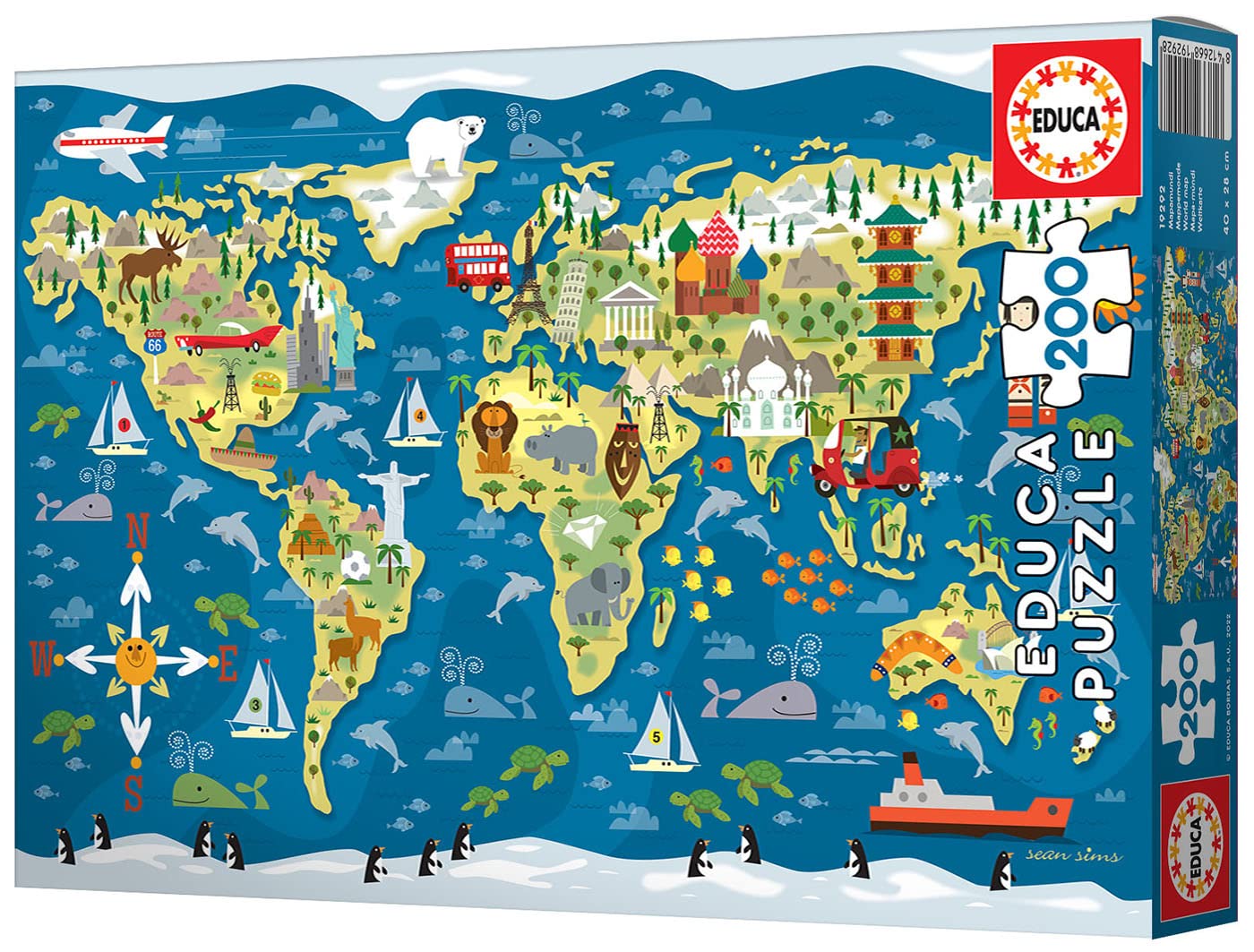 educa-weltkarte-kinderpuzzle-200-teile-lernpuzzle-ab-6 image 3