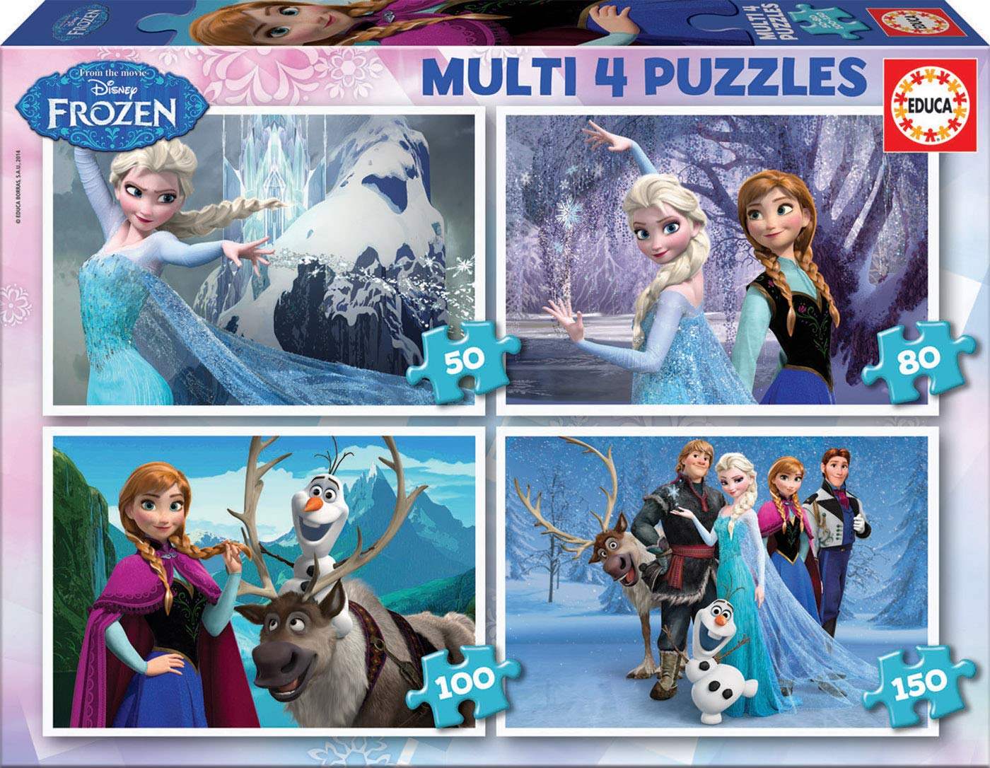 educa-die-eisk-nigin-4in1-puzzle-50-80-100-150-teile-ab-5-jahre image 1