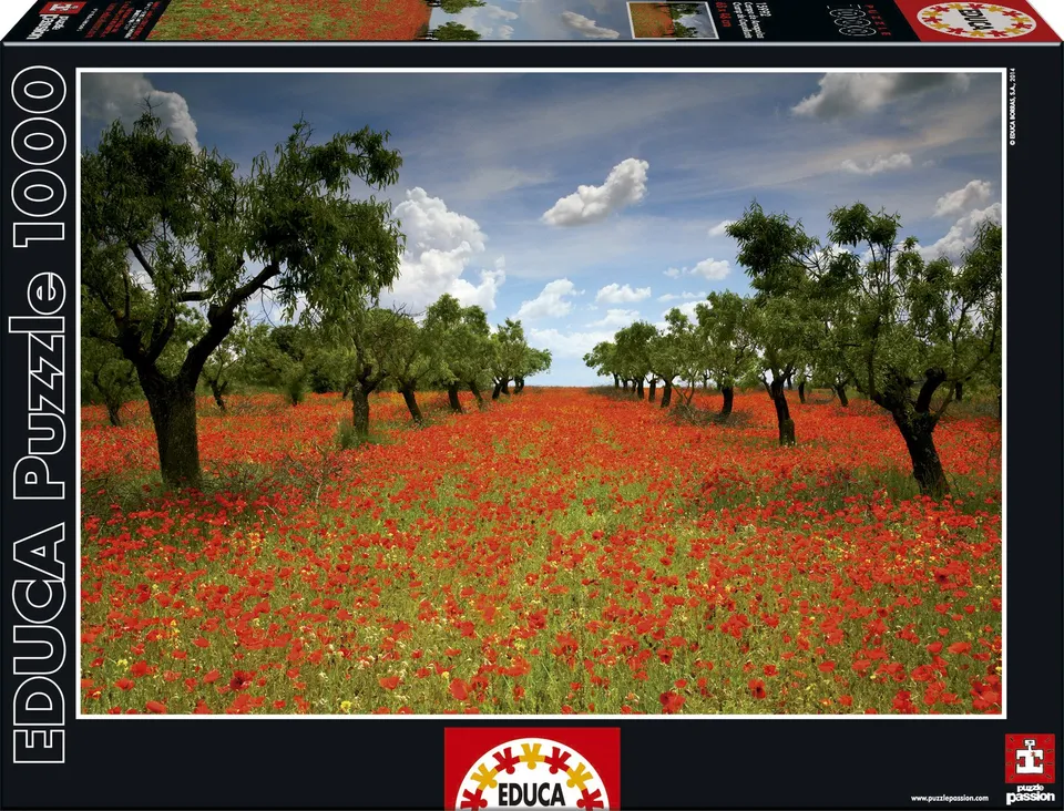 educa-15992-mohnfeld-puzzle-1000-teile-blumen image 1