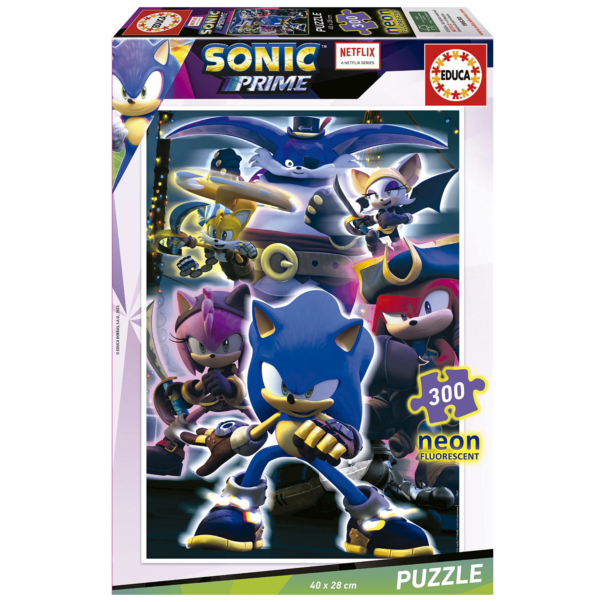 educa-sonic-prime-neon-19630-leuchtpuzzle-300-teile-ab-6-jahren image 1
