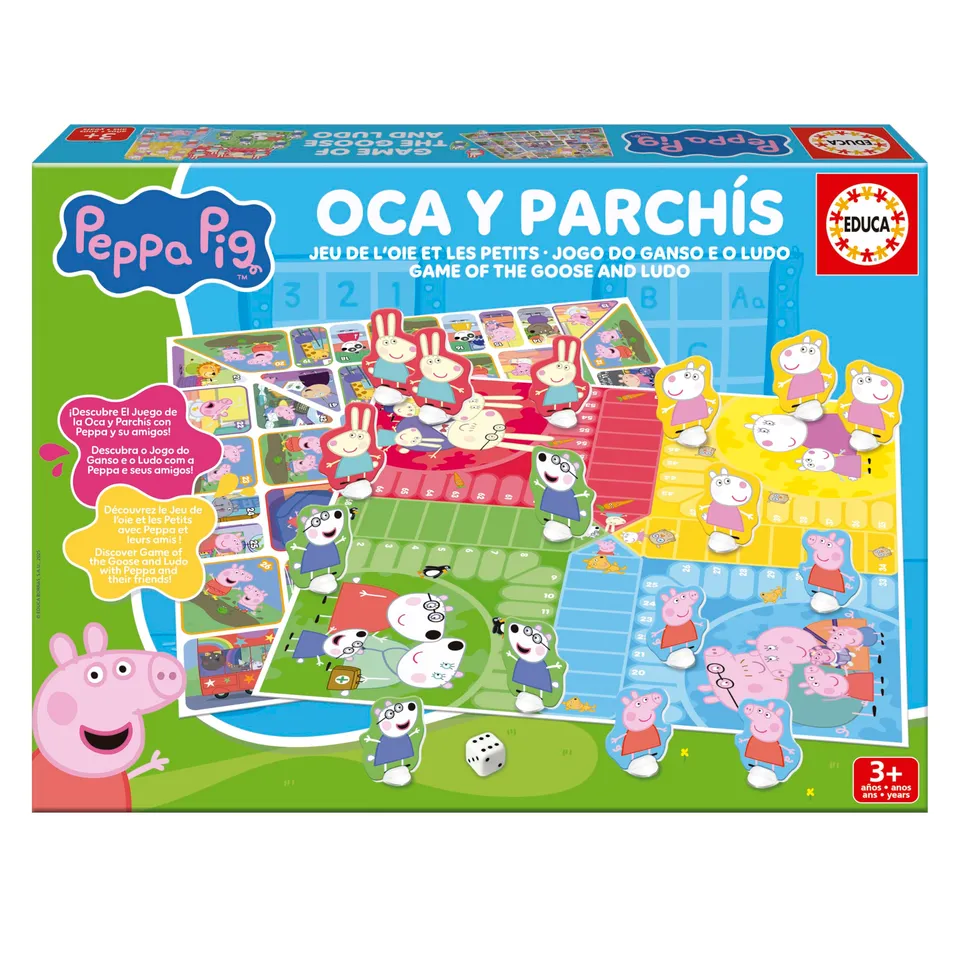 educa-20437-peppa-wutz-2-in-1-brettspiel-g-nsespiel-ludo image 1