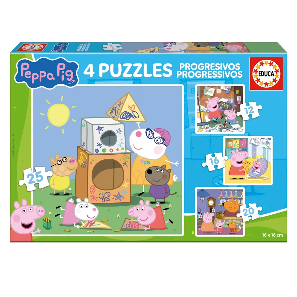 educa-peppa-pig-puzzle-4in1-12-16-20-25-teile-ab-3-jahren image 1