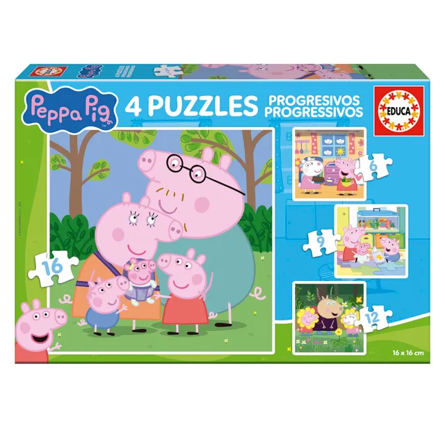 educa-peppa-pig-puzzle-4er-set-6-12-teile-ab-3-jahre image 1