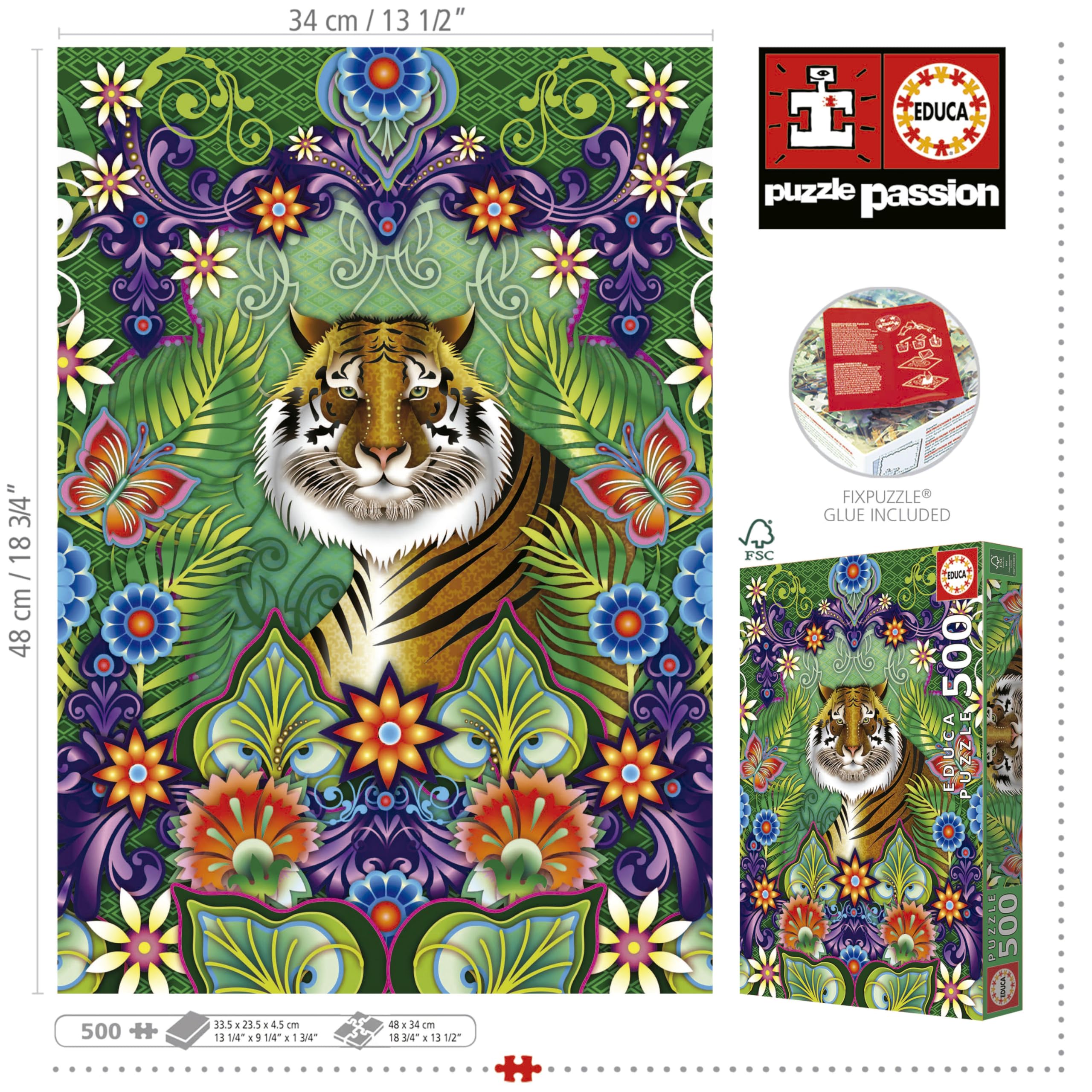 educa-19912-bengalischer-tiger-500-teile-puzzle-mit-kleber image 4