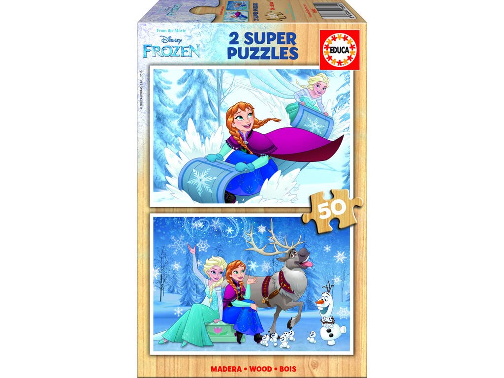 educa-eisk-nigin-16802-holzpuzzle-2x50-anna-und-elsa-ab-4-jahren image 1