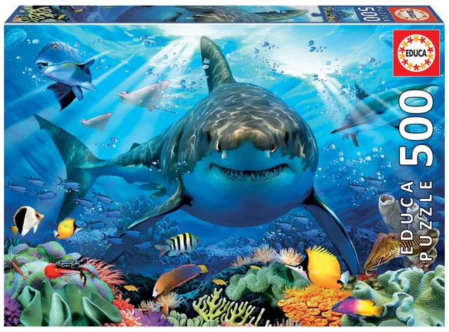 educa-wei-er-hai-puzzle-500-teile-18478-meerestiere-unterwasser image 1