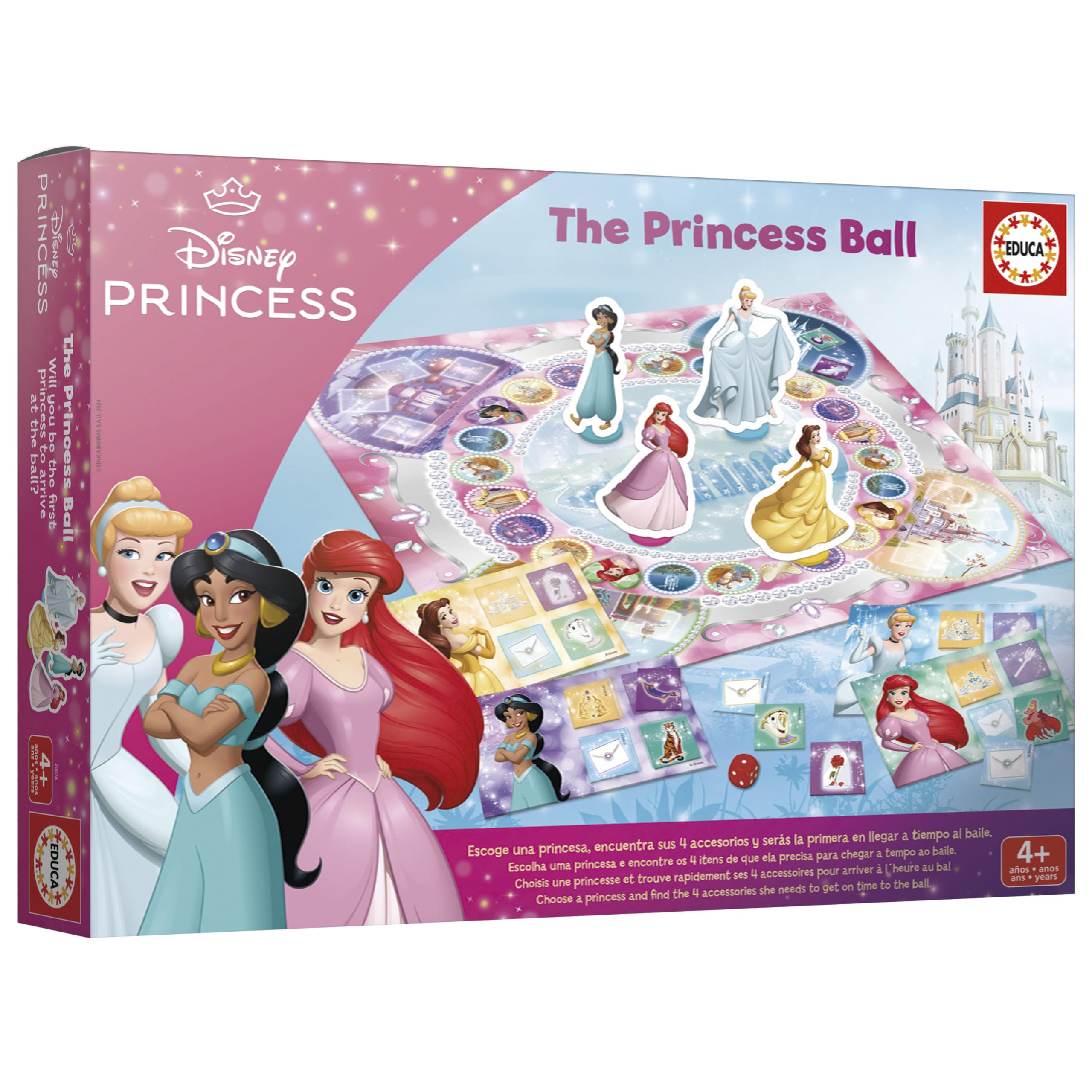 educa-disney-prinzessinnen-brettspiel-ab-4-jahren-mit-4-karten image 1