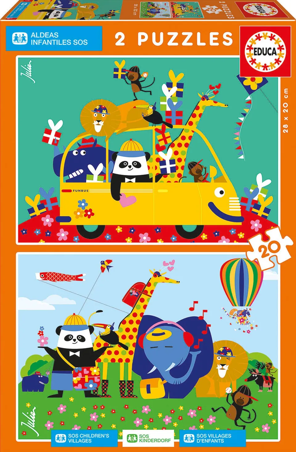 educa-sos-kinderdorf-puzzle-2x20-teile-ab-3-jahren image 1